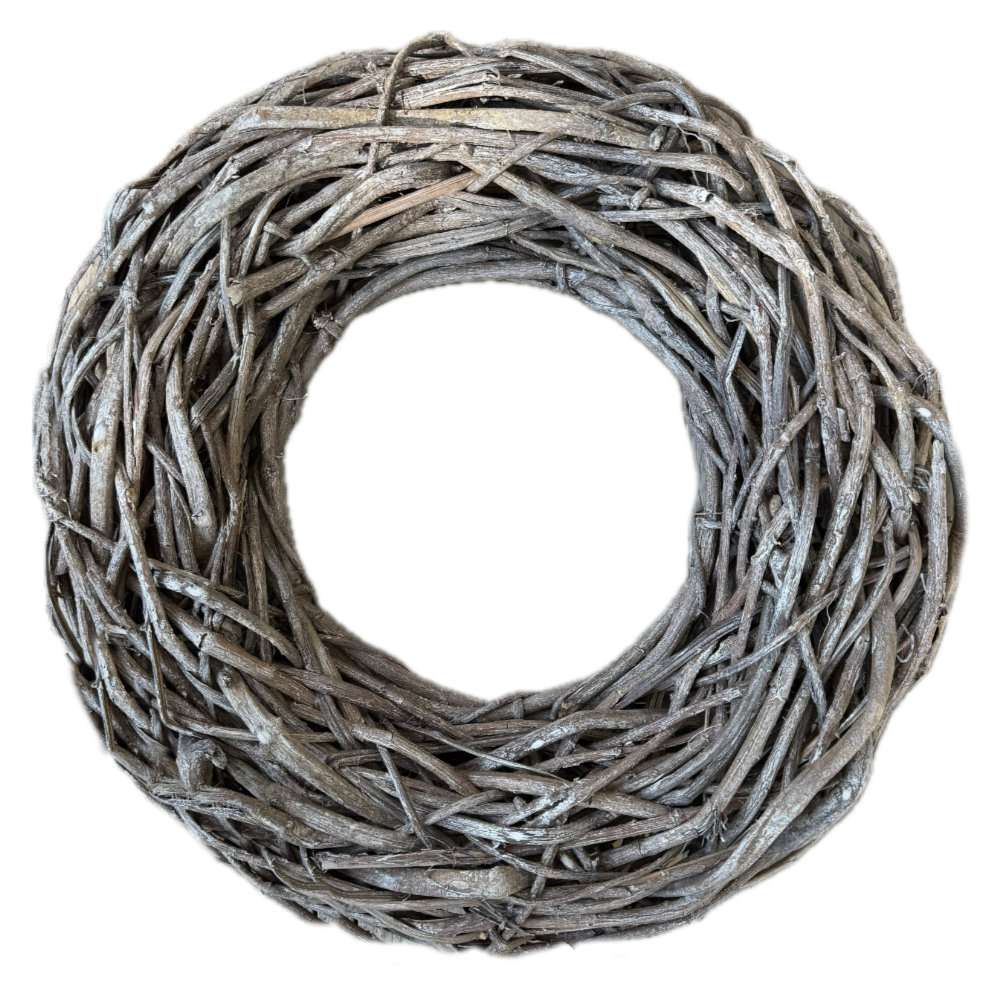 Kranz Naturkranz grau gekalkt Rebenkranz Rattankranz grau XL 50 cm Osterkranz Weihnachtskranz Dekokranz Weidenkranz Shabby chic must haves