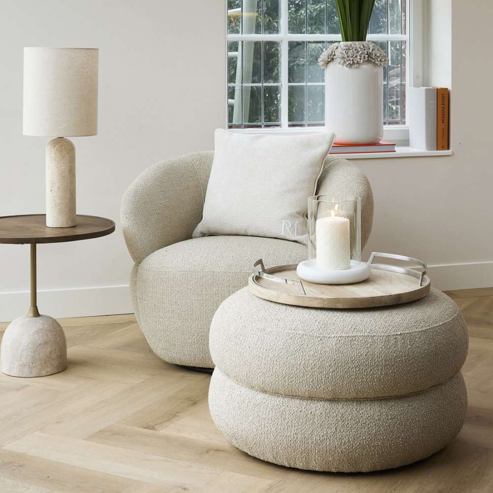 Tabkett mit Griff Coventry Holz mit Metal rund 50 cm Serviertablett von Riviera Maison Dekotablett