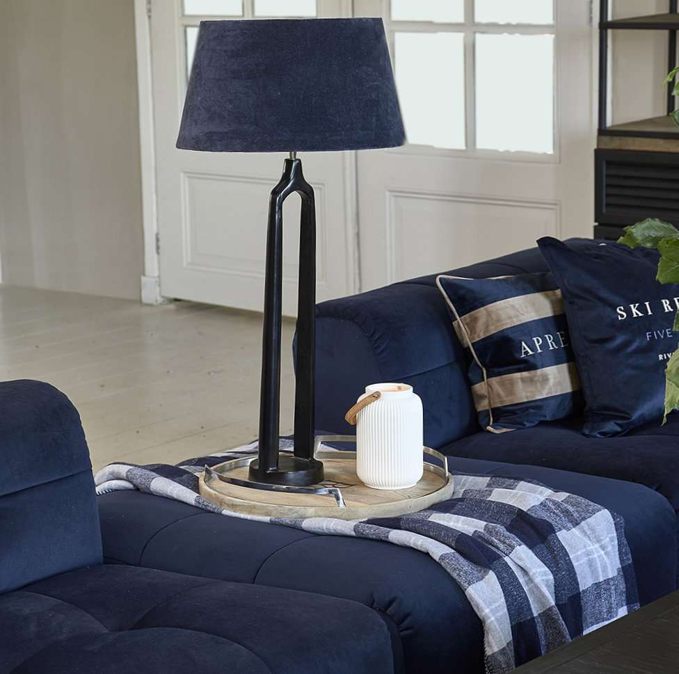 Tabkett mit Griff Coventry Holz mit Metal rund 50 cm Serviertablett von Riviera Maison Dekotablett must have