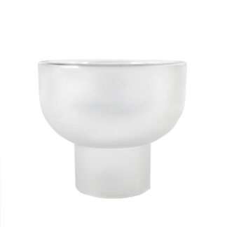 Blumenvase Blumenschale Glas Glasschale frosty milchig weiß edel 17 cm Durchmesse 16 cm hoch sehr dicker Rand von Cor Mulder