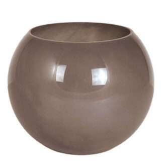 Vase taupe braun schlamm Sanyo rund bauchig Kugel von Kaheku edle Blumenvase edle Vase