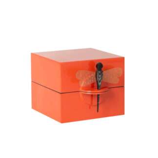 Schmuckbox Deko-Box Dragonfly aus Lack Cashmere taupe beige von Oi soi oi edel Schmuckschatulle mit Deckel und mit einer Libelle aus Horn