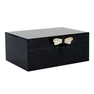 Schmuckbox Deko-Box Dragonfly XXL aus Lack schwarz black von Oi soi oi edel Schmuckschatulle mit Deckel Box aus Lack Schmuckschachtel