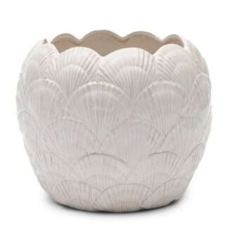 Riviera Maison Vase Shell Muschelvase weiß 20 cm edel Blumenvase Shell Dekovase Shell Sommerdekoration Maritim Syltstil