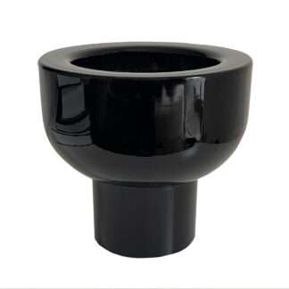 Blumenvase Blumenschale Glas auf Fuß Glasschale schwarz edel 22 cm Durchmesse 21 cm hoch sehr dicker Rand von Cor Mulder