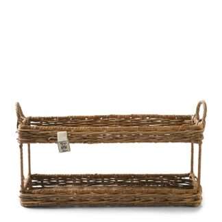 Riviera Maison Etagere Rattan Ma Maison Double Tray S Etagere zweistöckig Organizer länglich Tablett zweistöckig Küchen und Bad Utensilien