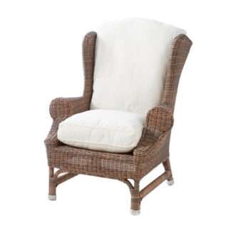 Riviera Maison Outdoor Rustic Rattan Nicolas Wing Chair Rattan-Sessel Outdoor mediterraner Rattanstuhl Rattandekoration Sommerdekoration Strand Meer Ourdoor Terassendekoration