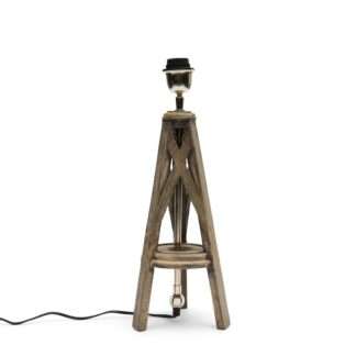 TISCHLAMPE CHICAGO HOLZ RIVIERA MAISON 45 CM AUS MANGOHOLZ AUF DREI FÜßEN EDLE TISCHLAMPEN Chicago table lamp