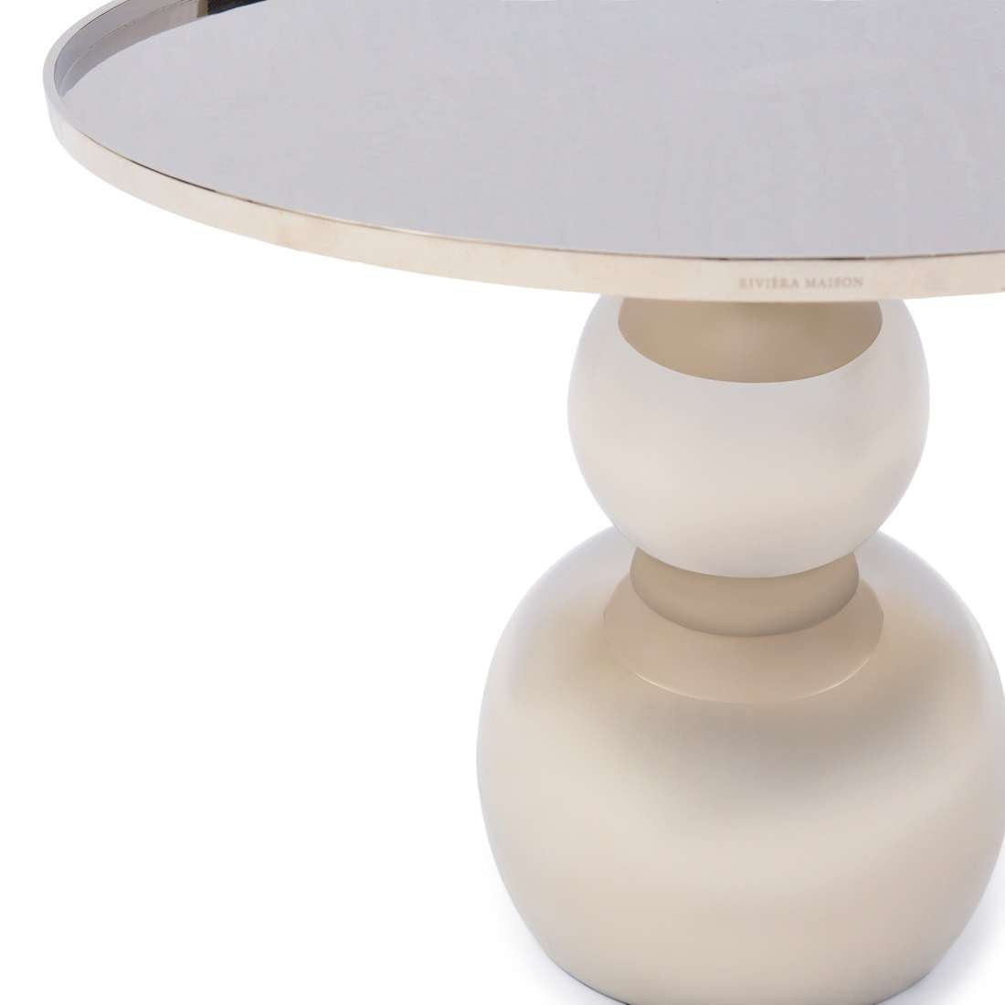 Beistelltisch silber Élysée Riviere Maison 60cm Élysée End table coffee tabe Coutchtisch rund