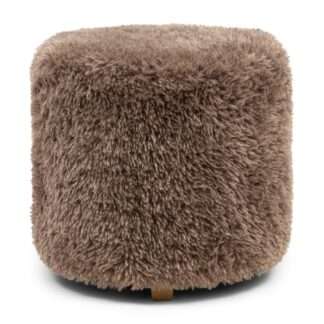 Hocker braun Fellimitat Bovery Raccoon Riviera Maison Fellhocker Sitzhocker aus Fell Faux 45 cm
