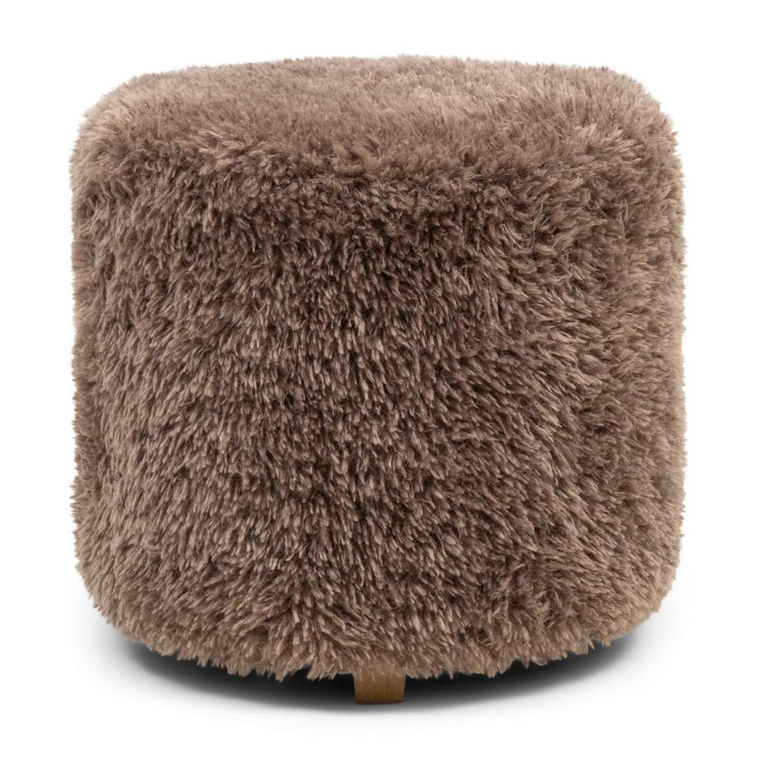 Hocker braun Fellimitat Bovery Raccoon Riviera Maison Fellhocker Sitzhocker aus Fell Faux 45 cm