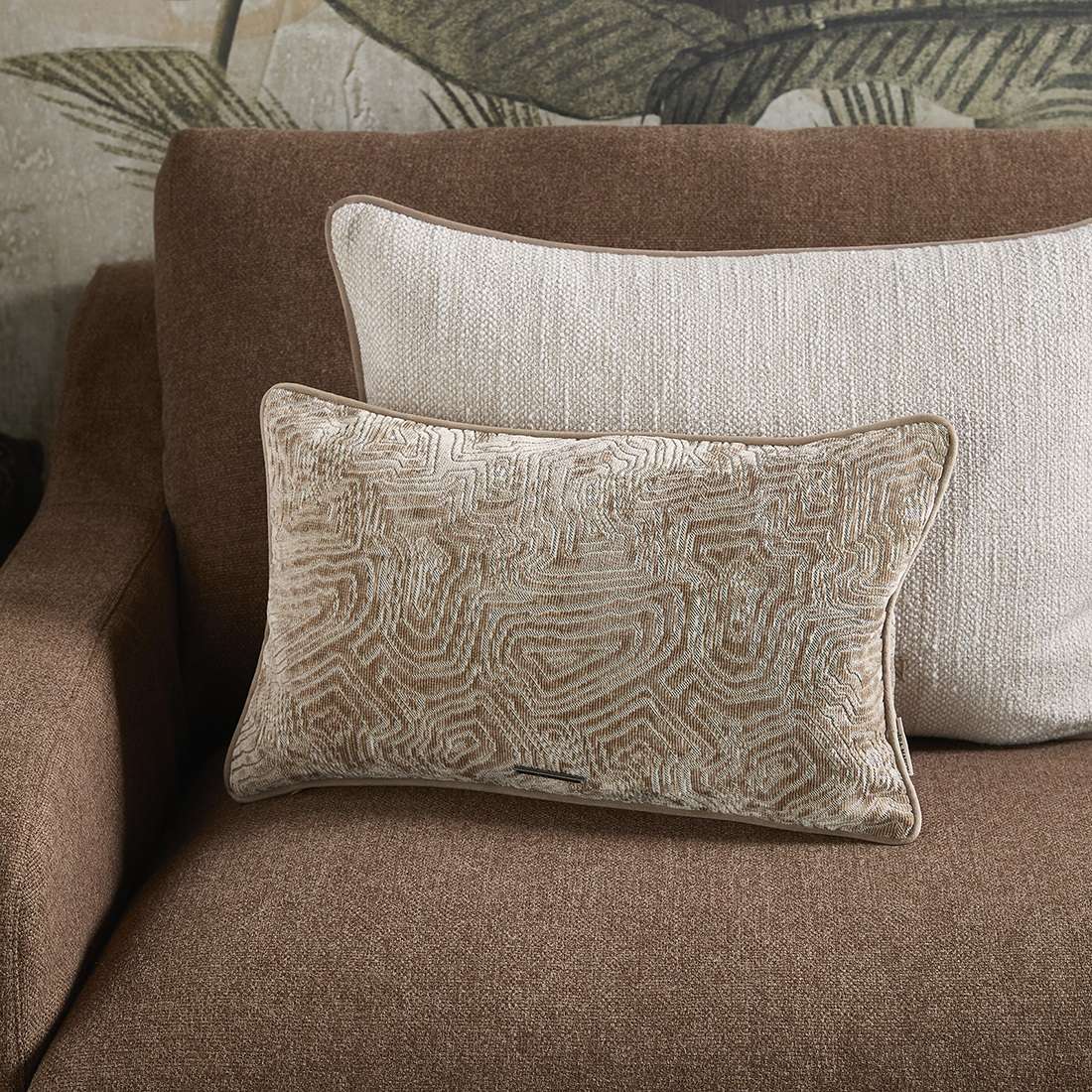 Kissen beige braun Lineare von Riviera Maison dekoratives Muster edles Kissen 50x30 cm