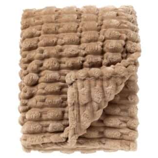 Tagesdecke Wohndecke Luca beige creme Driftwood 150x200 cm von Dutch Decor extra weich Webpelzdecke Felldecke