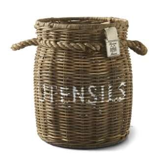 Küchenuntensilienbehälter Rattan Riviera Maison Rustic Rattan Utensils Pot Besteckhalter Mit Griffen Rattan