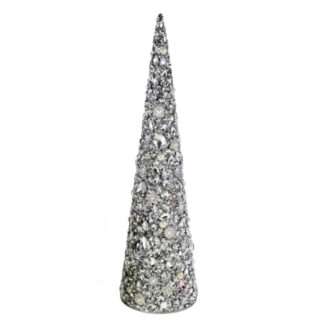 Deko-Tannenbaum silber Strass mit Perlen 45 cm edel Weihnachtsdekoration Luxuriös