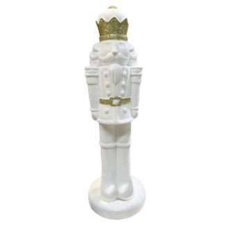 Nussknacker weiß gold Samt 80 cm Soldat edel XL Kunststoff und Samt von Exner
