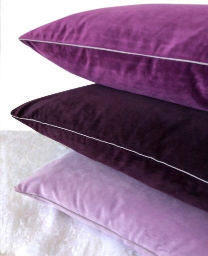 Kissen Samt Kissenhülle Samt lila Flieder Fuchsia violett purple Töne 35x60 cm Elegance von pad concept