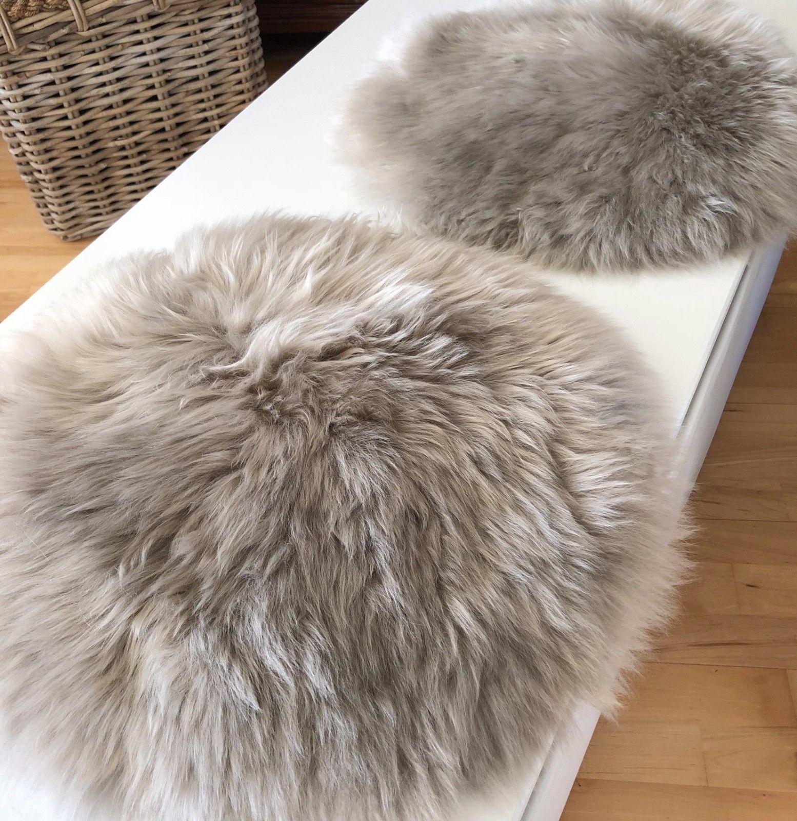 Lammfell Schaffell Sitzkissen Stuhlauflage Pad taupe beige – Flourou Luxury  Interior Design & Art